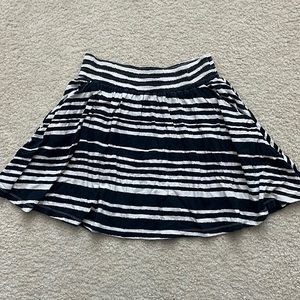 H&M Navy and Off-White Cotton Skirt - Size S
